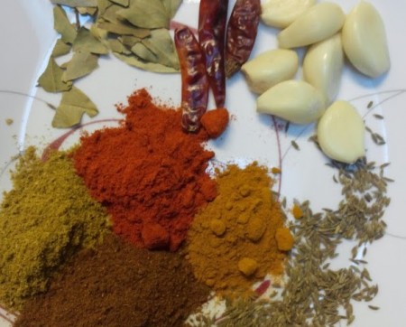 Garam Masala - Roast these masalas on the pan to light brown and Make a fine powder of this in a blender or use Garam masala powder that you can get from an Indian store or Amazon